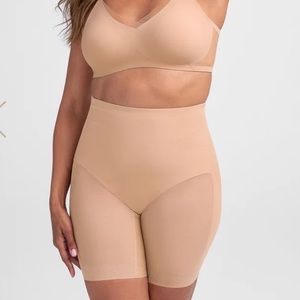 NEW Honeylove SuperPower Mid Waist Midwaist Shaper Shorts, Nude Sand, Size XL